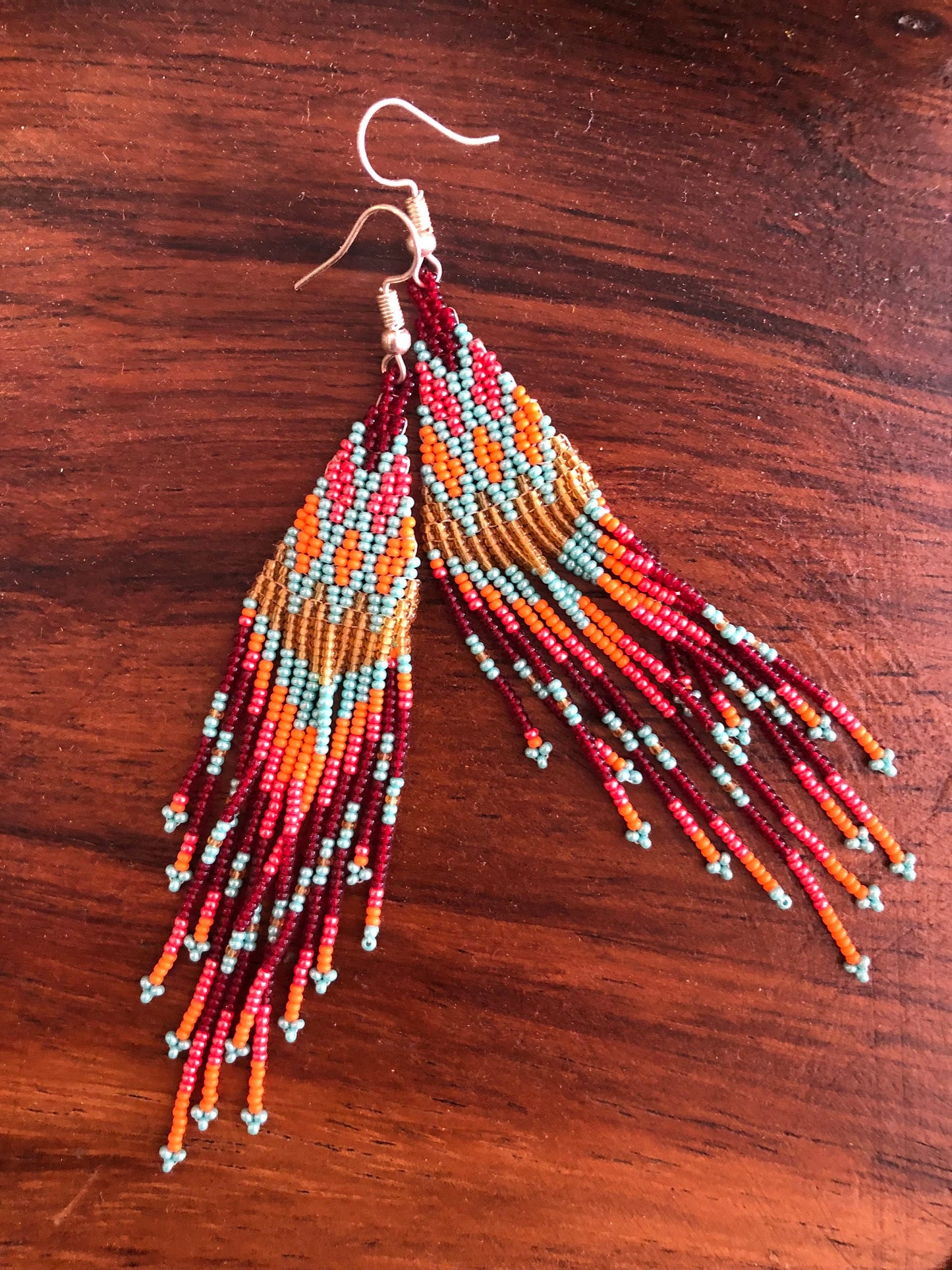 Aretes chaquira méxico boho