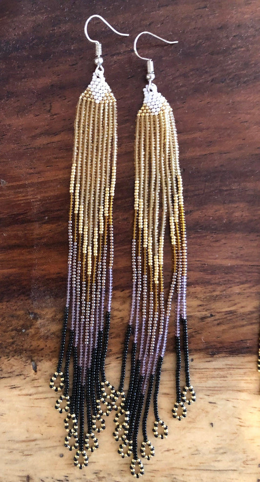 Aretes chaquira méxico boho