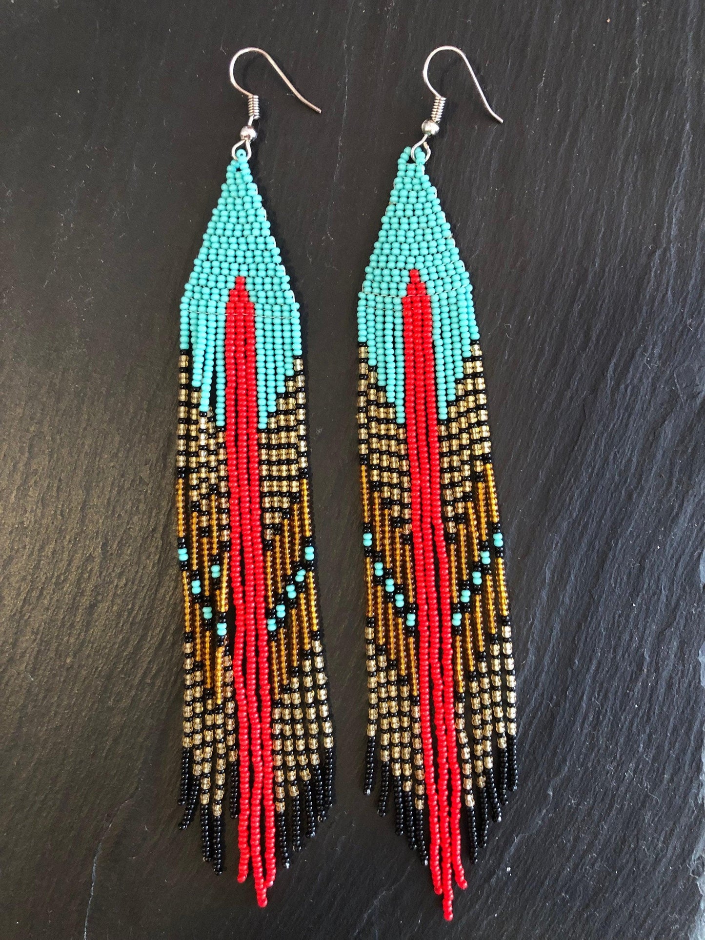 Aretes chaquira méxico boho