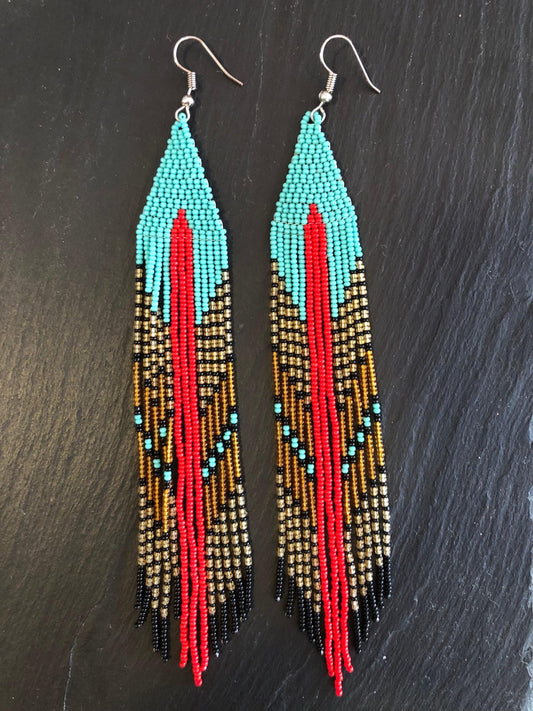 Aretes chaquira méxico boho